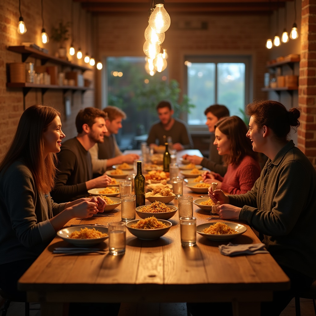 Tavola apparecchiata per la degustazione finale del workshop di pasta